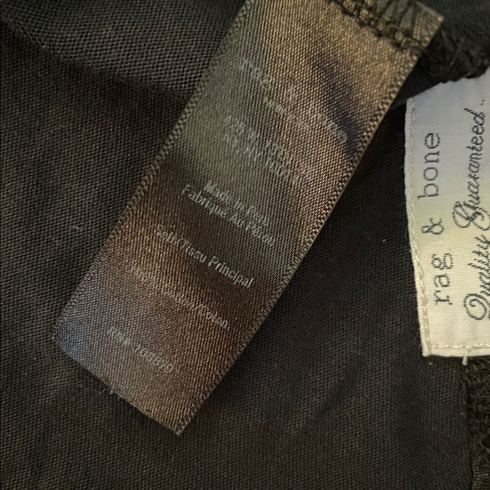 Price Drop 🔷 Rag & Bone Black T-Shirt Raw Hem Studded Pocket Small - Picture 7 of 11